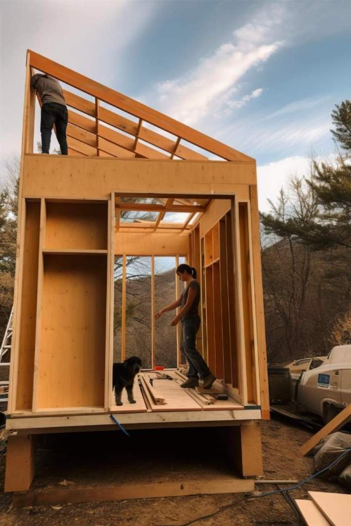 Construction d'une tiny house en bois Rouen